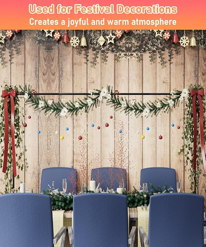 32-48 Inch Length Over the Table Rod Stand with Clamps, Adjustable Metal Balloon Flower Decorating Arch for Wedding, Birthday, Party Decoration, Black
