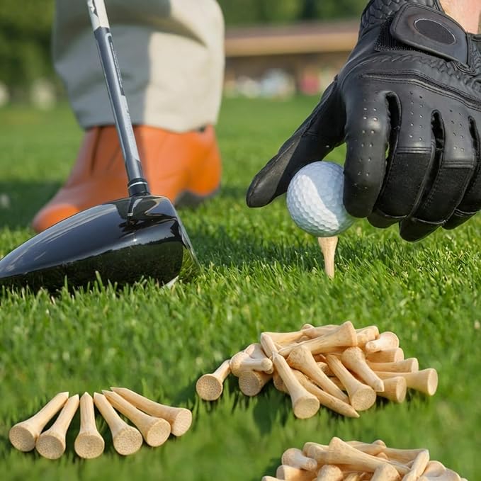 Mudder 2000 Pcs Bamboo Golf Tees Bulk Professional Golf Tees Reduce Friction Side Spin for Club Men Women Kids Accessories