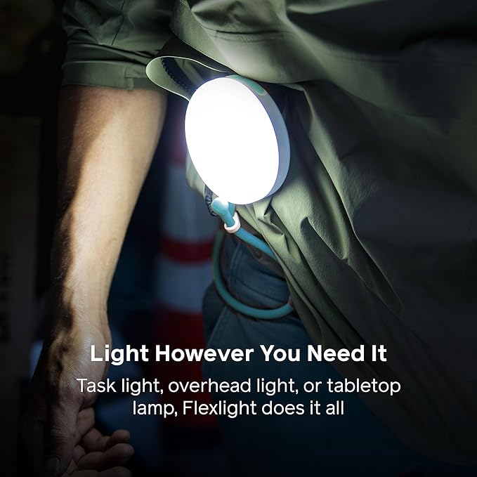 BioLite Solar FlexLight - Hands-Free, 40 Lumen Adjustable Rechargeable LED Work Light with 14" Flexible Silicone Arm, Dual Solar & USB-C Charging