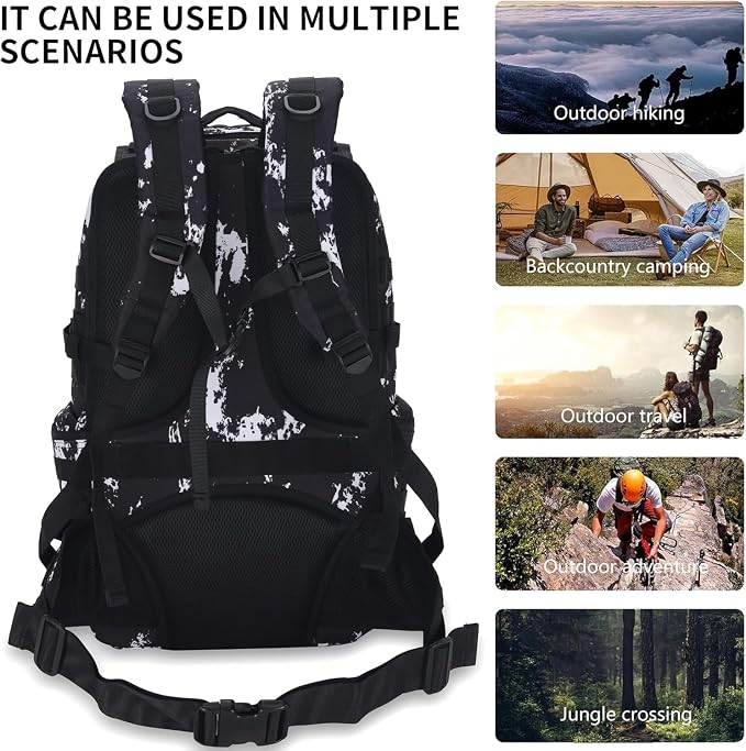 50L Military Tactical Backpack 3 Day Assault Pack Molle Daypack Hiking Backpack for Men and Women