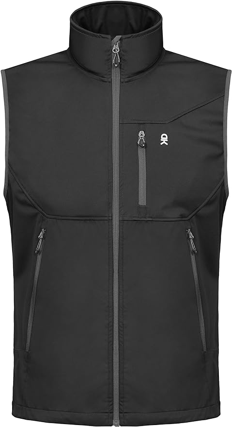 Little Donkey Andy Men's Lightweight Softshell Vest Windproof Sleeveless Jacket for Travel Hiking Running Golf