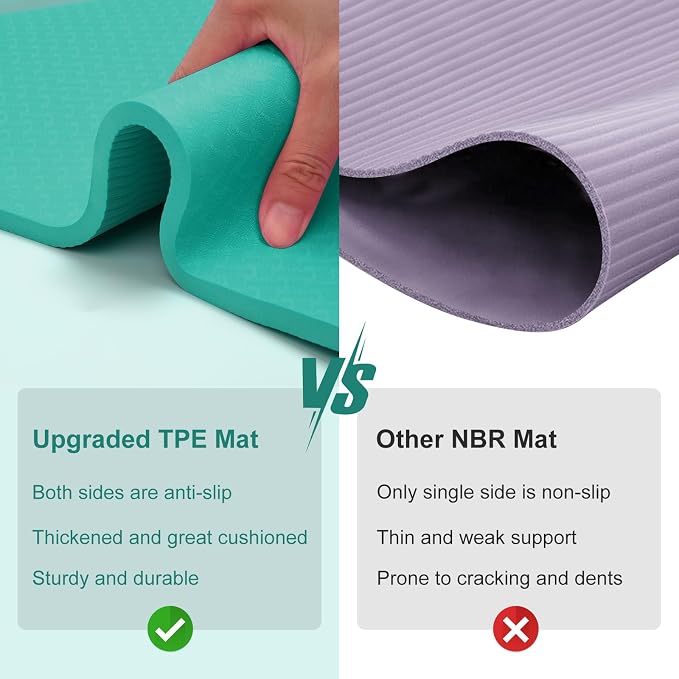 RINREA Large Gymnastics Mat for Gymnastics Bar, 6'x4' Extra Thick Exercise Mat for Home Gym Workout