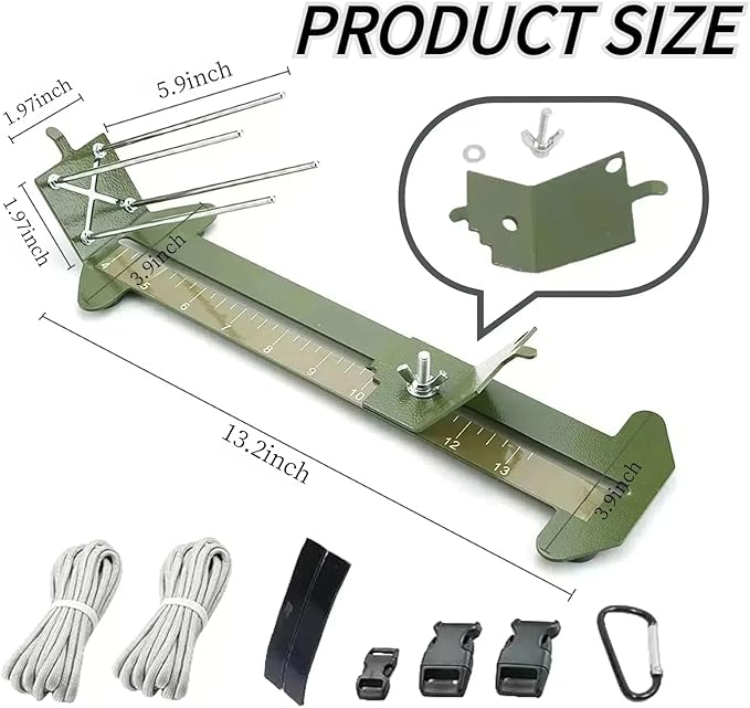 KOKKOYA Paracord Jig Tools Bracelet Making Kit Accessories Adjustable Paracord Jig Kit with 2 Cords and 3 Buckles Bracelet Adjustable Length 4" to 13" (Army Green)