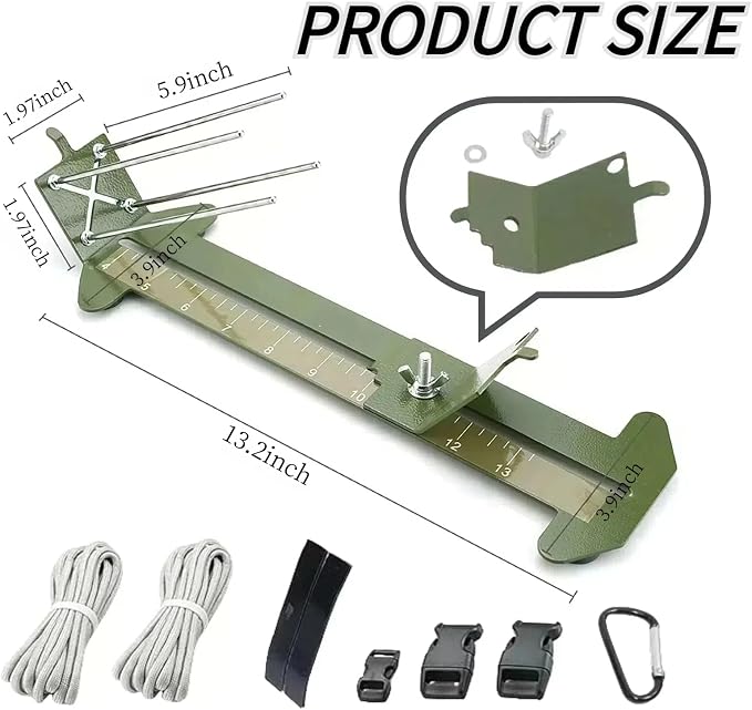 KOKKOYA Paracord Jig Tools Bracelet Making Kit Accessories Adjustable Paracord Jig Kit with 2 Cords and 3 Buckles Bracelet Adjustable Length 4" to 13" (Kahki)
