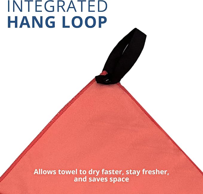 FROGG TOGGS Beach-Camp Microfiber Cooling Drying Towel with Mesh Storage Bag, Machine Washable, Camellia, 35”x 62”