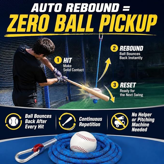 Baseball Softball Batting Swing Hitting Trainer Aid – Enhance Hitting Skills with Combined Tee and Front Toss for Easy Drills – Ideal for Improving Batting Precision