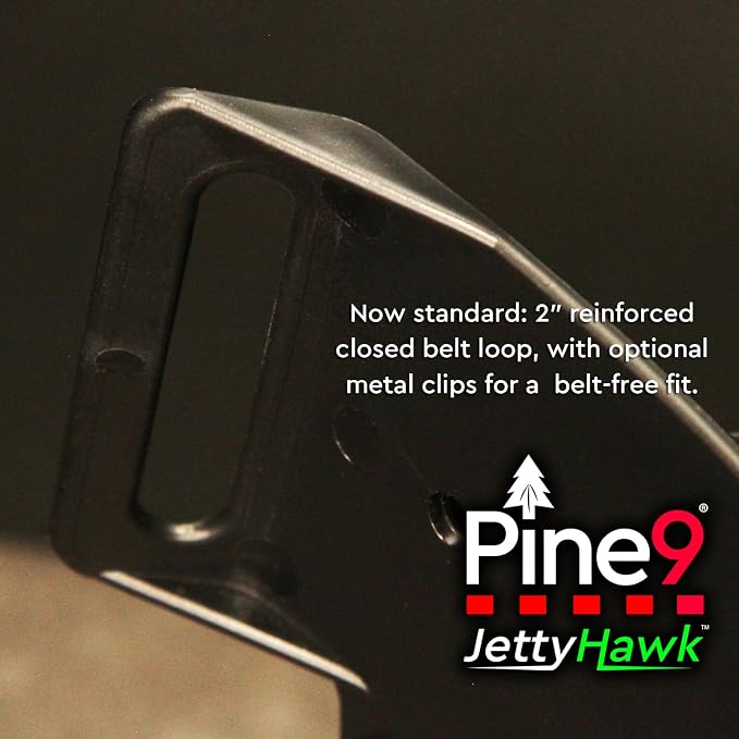 JettyHawk Fishing Rod Hip Holster, Hands-Free Quick-Draw Holder, Fits 1.5-2" Pole, for Spinning, Baitcaster, Centerpin & Surf Rods, Wading & MOLLE Belts