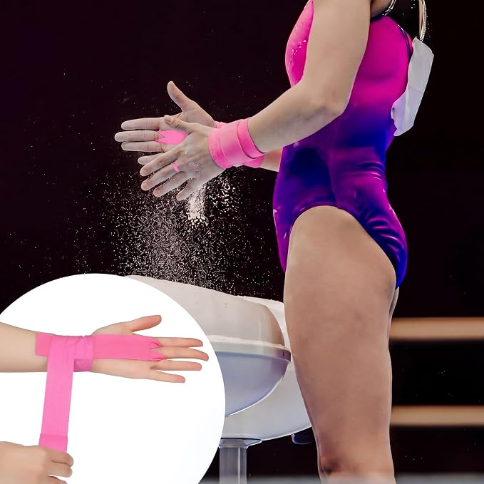 12 Pcs Gymnastics Tape Grips and 1 Roll Athletic Tape for Gymnastics Bars Reusable Athletic Grips Strong Support Wrist Ankle Knee Guards Protector Sport Training Accessories