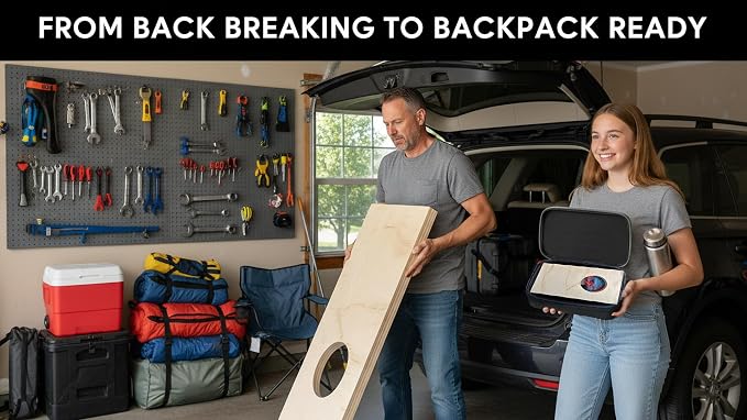 Cornhole Set, Cornhole Boards with 8 Bean Bags,Portable Game Set for Travel Home Office Recreation Tailgate