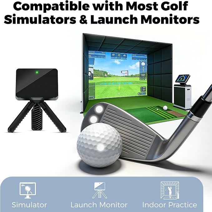 Golf Simulator Accuracy Dots, Reflective Ball Stickers for All Major Launch Monitors & Golf Simulators, Indoor/Outdoor Ball Tracking Aid, 200 Pack, Fathers Day Golf Gifts for Men & Dad