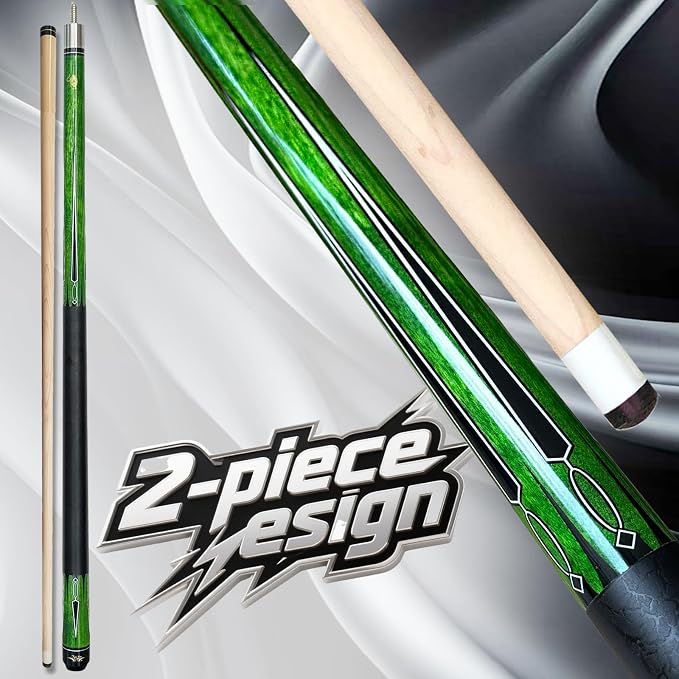 Tai ba cues Pool Cue Stick, 13mm Tip, 58", Hardwood Canadian Maple Professional Billiard Stick 19,20,21 Oz (Selectable)-Blue, Red, Green Pool Cue Stick