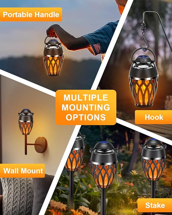 Vanten Outdoor Bluetooth Speakers, Bluetooth 5.0 Led Flame Speaker, IPX5 Waterproof Flame Torch Atmosphere Speaker, Patio Speakers Gifts for Men Women, Decorations for Party Garden Home