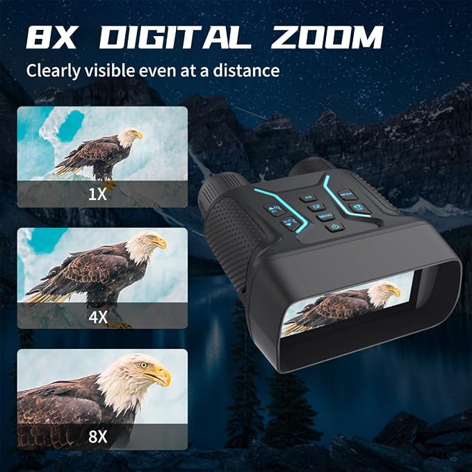 Night Vision Goggles & Night Vision Binoculars with Grip,4K UHD Video,36MP Image,4.5″HD Screen,8X Digital Zoom,400m Range–Perfect for Hunting,Camping&Wildlife Observation