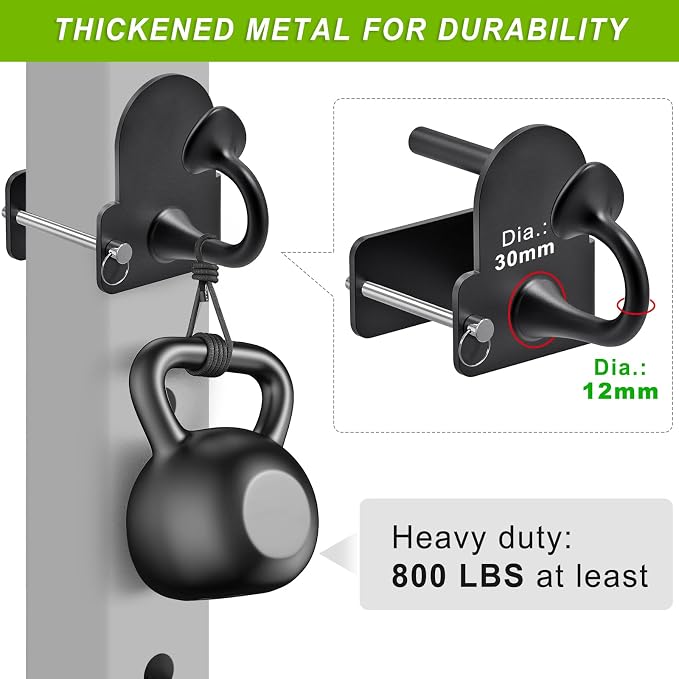 Nordic Hamstring Curl Attachment, Dip Bar, Belt Squat & Safety Spotter Arms for 2"x2" & 3"x3" Power Racks, Home Gym Strength Training Accessories