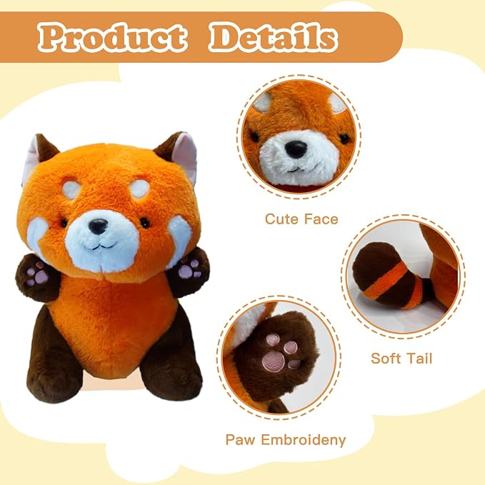 Cute Red Panda Golf Headcover, Animals Plush Golf Club Head Covers, Small Size Fits Hybird and Irons, Large Size Fits Standard 460cc Driver Head