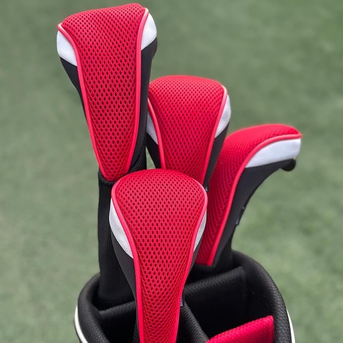 Andux 6pcs/Set Golf Club Head Covers Woods Hybrid Long Neck | 3 Hybrid Club Head Covers + 3 Woods Club Head Covers