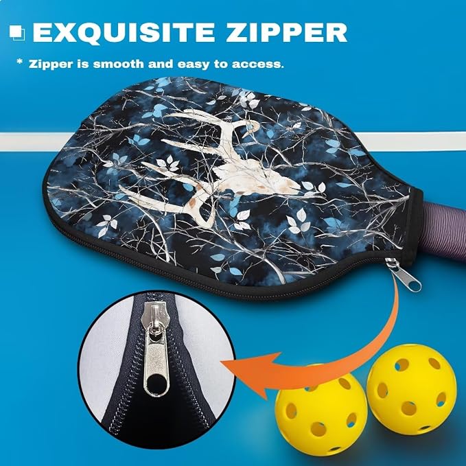 Pickleball Paddle Covers Only for Men and Women Zipper Closure Protection and Decoration
