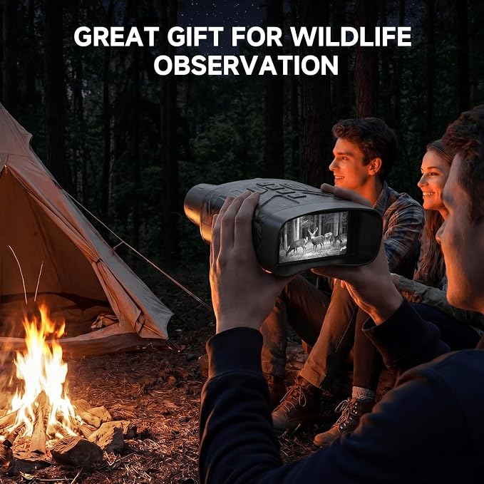 Night Vision Goggles for Adults, 4K Infrared Night Vision Binoculars with Rechargeable Battery and Anti-Shake Motion Detection for Camping, Camo