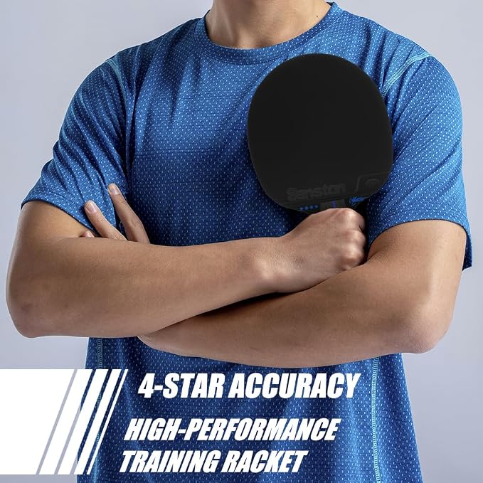 Senston Ping Pong Paddles with Carry Case, Pro Table Tennis Paddle Set of 2 with 3 Ping Pong Balls Indoor/Outdoor Play