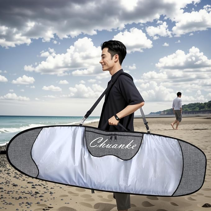 Surfboard Bag Outdoor Waterproof and Sun Protection Surfboard Carrying Bags with Fin Slot for 6'0, 6'6, 7'0, 8'0, 8'6, 9'6 Longboard Storage and Travel