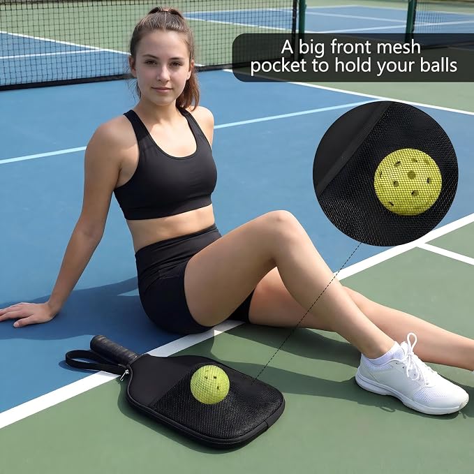 12 Pcs Paddle Cover Compatible with Pickleball Paddle Cover Neoprene Racket Sleeve with Zipper, Protection Covers for Men Women