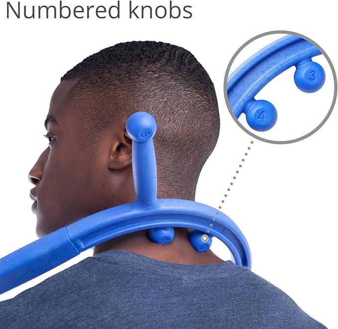 Body Back Buddy Elite Blue FSA Eligible Neck Massager for Pain Relief Deep Tissue, Back Therapy Tool Therapeutic Trigger Point Hook for Muscle Knot & Myofascial Release, Shoulder Pressure Point Relief