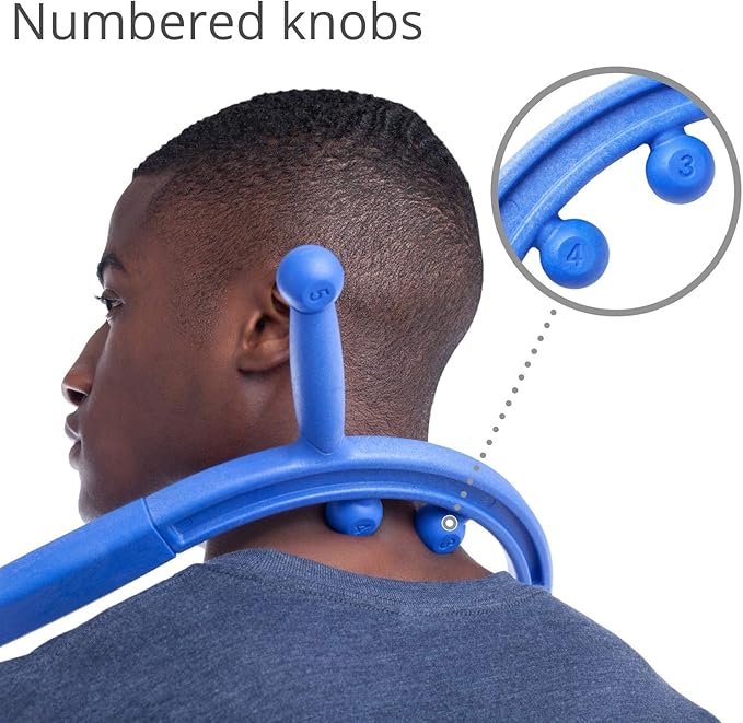 Body Back Buddy Elite FSA Eligible Trigger Point Massage Tool, Neck and Back Massager Handheld, Manual Self Massager, Massage Cane, Muscle Knot Remover with Instructions, 2-Pack Bundle (Blue)
