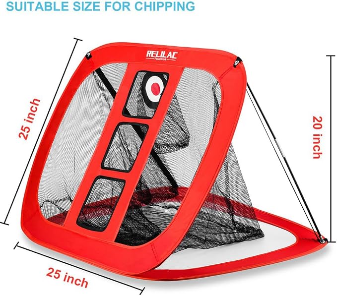RELILAC Pop Up Golf Chipping Net - Indoor/Outdoor Golfing Target Accessories for Backyard Accuracy and Swing Practice - Gifts for Men, Dad, Husband, Women, Kid, Golfers
