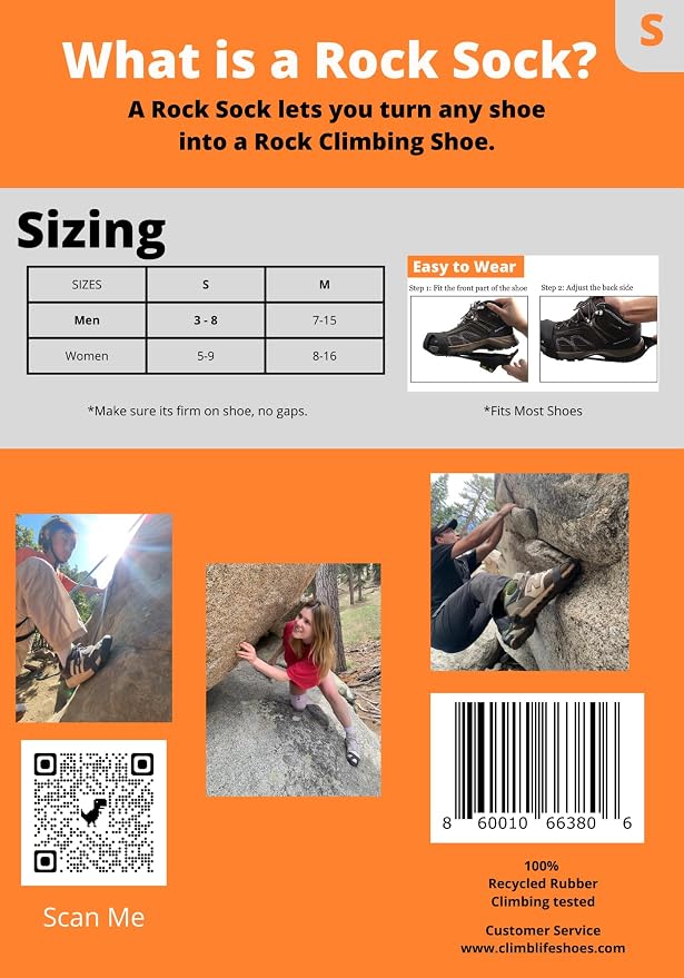Attachable Traction Shoes Acts as Crampons Cleats for gripping Rock Climbing, Hiking