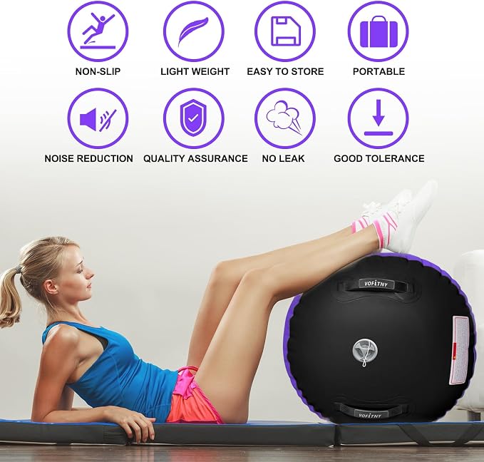 VOFiTNY Gymnastics Tumbling Equipment Air Barrel Inflatable Octagon Tumbler Roller Back-bend Trainer Cheerleading Without Pump