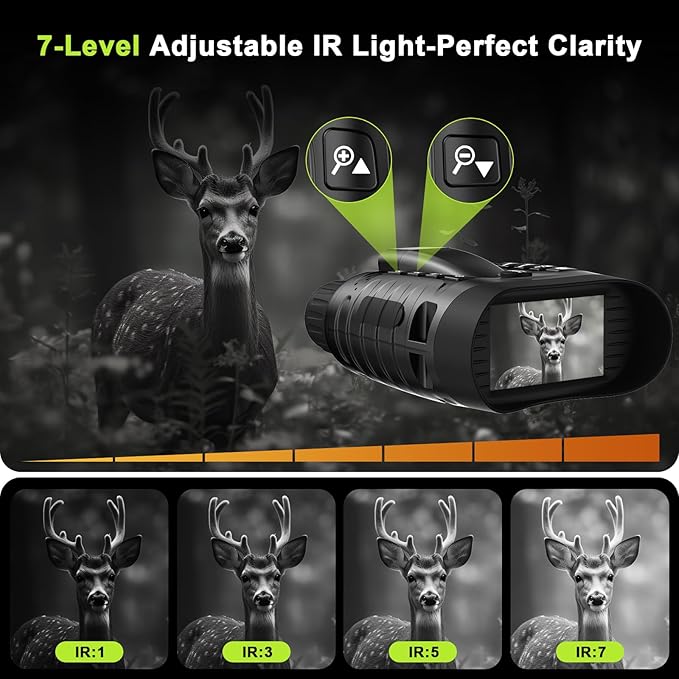 4K Night Vision Goggles, Night Vision Binoculars with Rangefinder, 3.2" HD Screen, 5000mAh Rechargeable Battery, 32GB TF Card for Adults, Camping, Wildlife Observation
