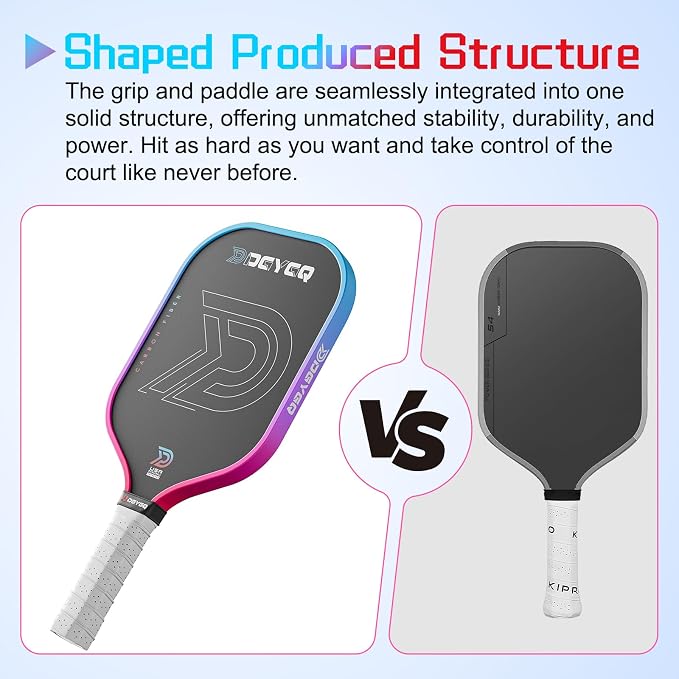 DGYGQ Pickleball Paddles with Polypropylene Honeycomb Core, T700SC Power Carbon Fiber Pickleball Paddle, Increased Power for Ultimate Spin & Consistency