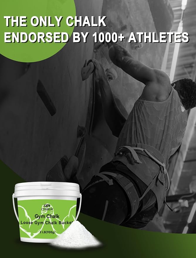 2 LB Loose Gym Chalk Bucket - Premium Powder Chalk with Empty Chalk Bag & Spoon, Multi-Purpose for Weightlifting, Gymnastics, and Workouts