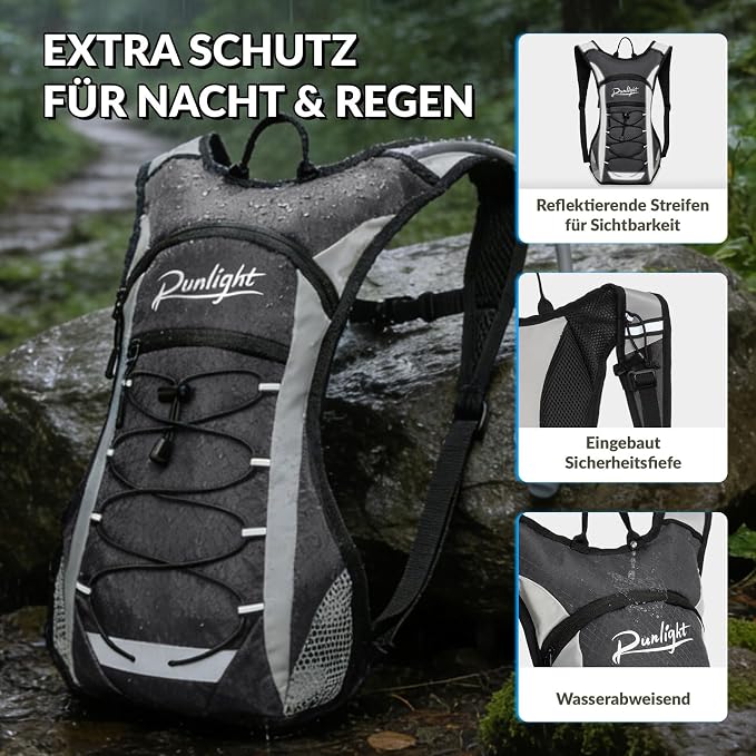 Runlight Lightweight Hydration Backpack,Running Vest for Women Men with 1.5L Water Bladder, Hydro Water Daypack for Running,Hiking,Cycling,Climbing,Biking