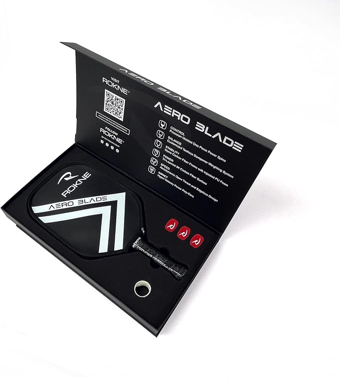 ROKNE Aero Blade 1.19 Pickleball Paddle | USAPA Approved 3K Carbon Fiber Pickleball Paddles | Custom Face Weighting & Foam Injected Mono-Frame | ProGrit Texture for Max Spin & Power | Pro Series