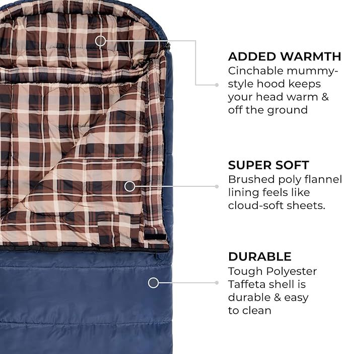 Teton Celsius XL, 25F, 20F, 0F Degree Sleeping Bags, All Weather Warm Sleeping Bag for Adults and Kids, Camping Season, Compression Sack Included