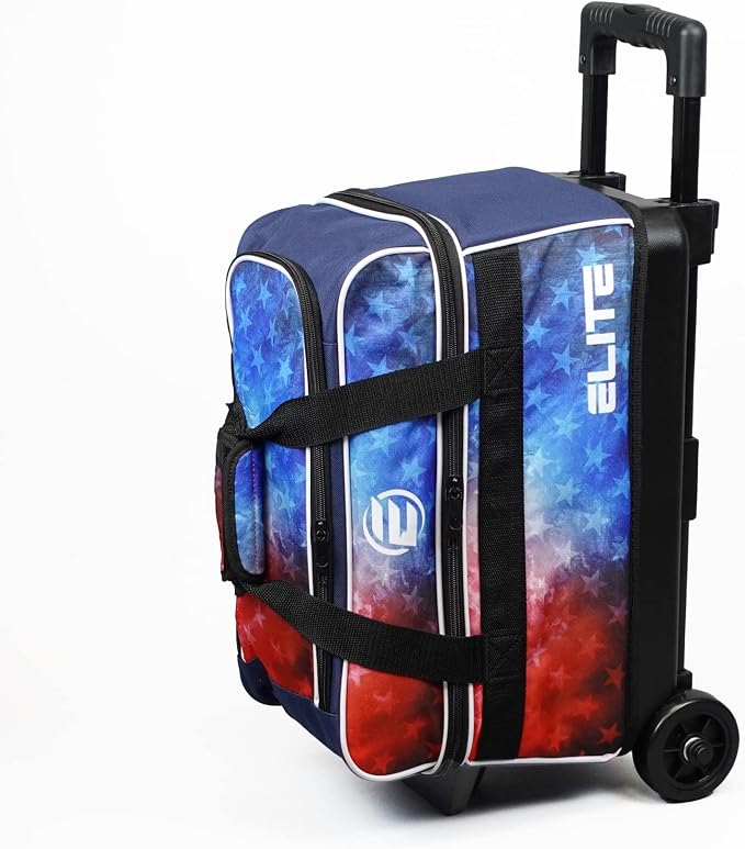 ELITE Basic Bowling Bag Double (2) Ball Roller with Rolling Wheels