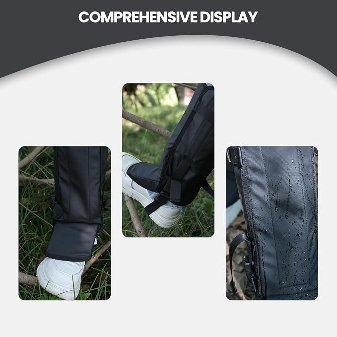 Leg Gaiters- Waterproof Boot Gaiter for Men & Women, with 1000D Wear Resistantand Snowproof and Waterproof Leg Protectors for Hiking and Camping