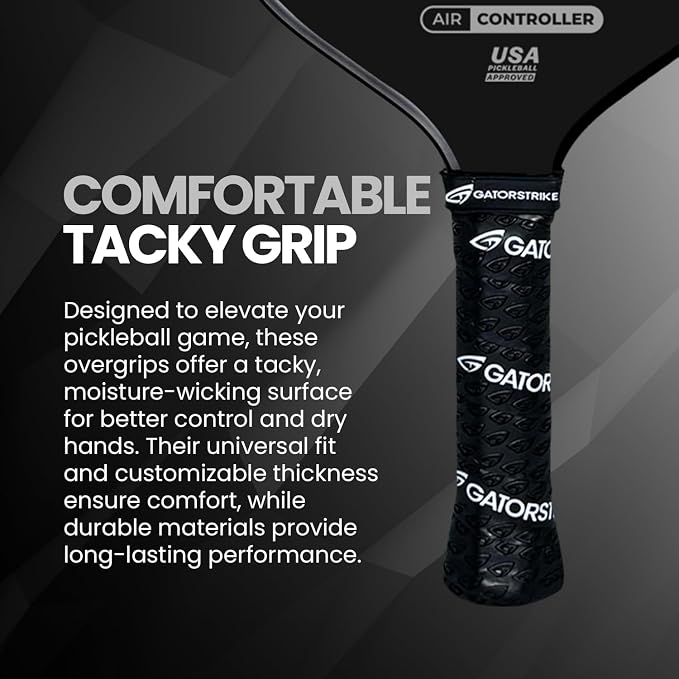 GATORSTRIKE Vincimus Air Controller T600 Pickleball Paddle, T600 Carbon Fiber Pickleball Paddle with Enhance PP Honeycomb 16mm Core, 8.1oz with GatorGrit Face