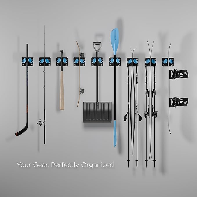 Gravity Grabber, The OG - Ski & Snowboard Wall Mount, Indoor Garage & Home Storage Organizer, Damage-Free Grip, Holds Skis/Boards/Poles/More, Space-Saving Premium Gear Rack, (White 6-Pack)