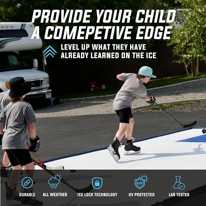 Skate Anytime - Synthetic Ice for Hockey - Skateable Artificial Ice Tiles - Backyard Ice Rink - Expandable