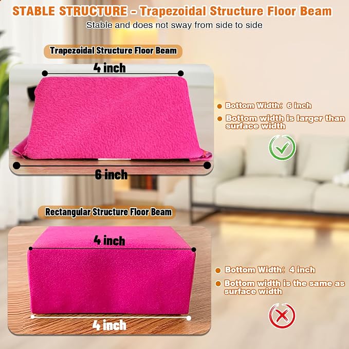 MARFULA 6 FT / 8 FT / 9 FT Folding Gymnastics Beam Foam Balance Floor Beam - Extra Firm - Suede Cover - Anti Slip Bottom with Carry Bag for Kids/Adults Home Use