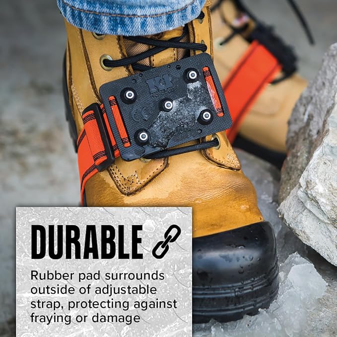K1 Mid-Sole Ice Cleats for Men & Women - Rotatable Traction Aids For Winter Snow - Hi Vis - Original