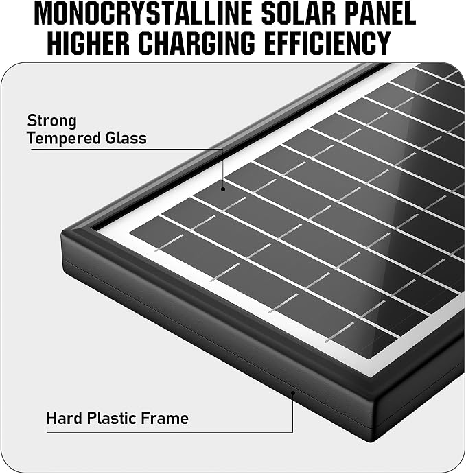 SUNAPEX Solar Panel for Trail Camera, 4500mAh Solar Battery Charger with Built-in Battery and Controller, DC 6V/9V/12V Output, for Trail Camera Hunting Accessory (3W Solar Charger for Camera)