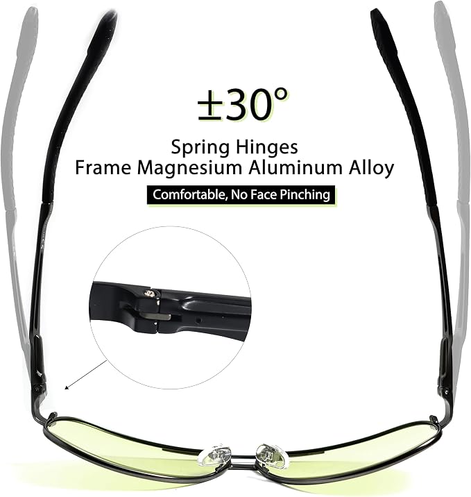 Polarized Photochromic Sports Sunglasses for Men UV-Protection Day & Night Driving Glasses - Al-Mg Metal Ultralight