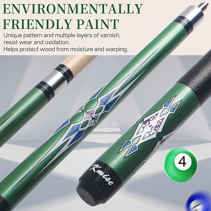 Kmise Pool Stick Set of - 58" Pool Cue Stick, Canadian Maple Professional Billiards Pool Cue, Pool Sticks for Adults, 18~21oz Multiple Colors