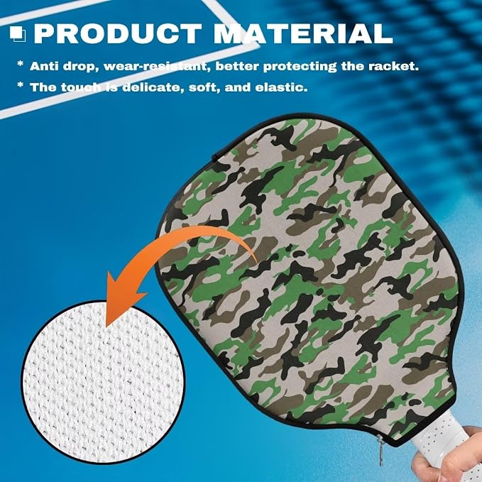 Pickleball Paddle Covers, Fits Standard Pickleball Racquets, Durable Zippered Paddle Cover Universal 8.6 x 11.4Inch