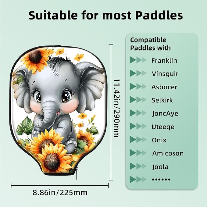 Pickleball Paddle Cover- Premium Water-Resistant Racket Sleeves with Reinforced Zippers, Universal Fit for USAPA Standard Paddles, Extra Padding Protection 6