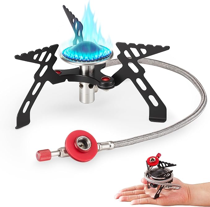 Alocs 2800W Backpacking Stove, Portable Camping Stove, Mini Camp Stove Foldable Gas Stove with Carry Bag for Outdoor Cooking, Hiking, Picnic, Emergency use