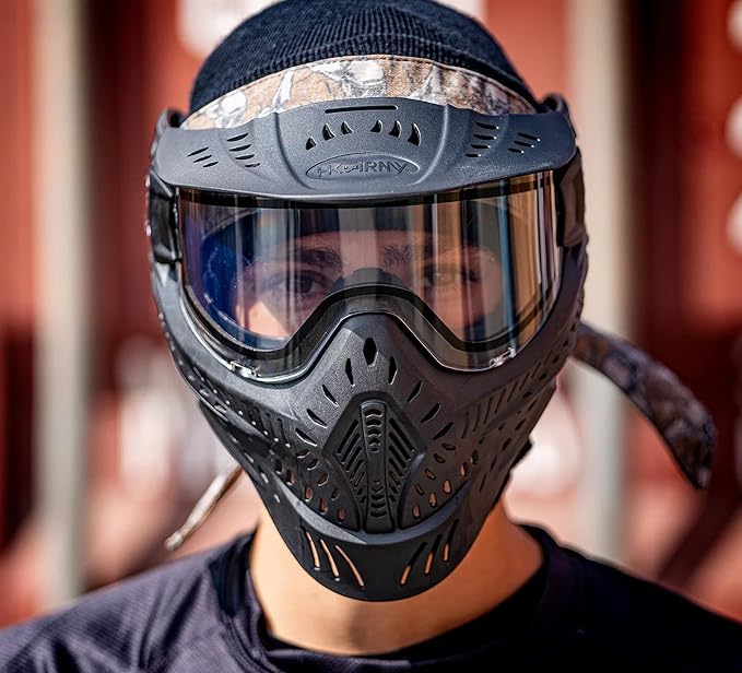 Maddog HK Army HSTL Paintball Airsoft Mask Goggle System | Replaceable Thermal Dual-Pane Anti Fog Lens | Adjustable Full-Face Safety Certified Protection